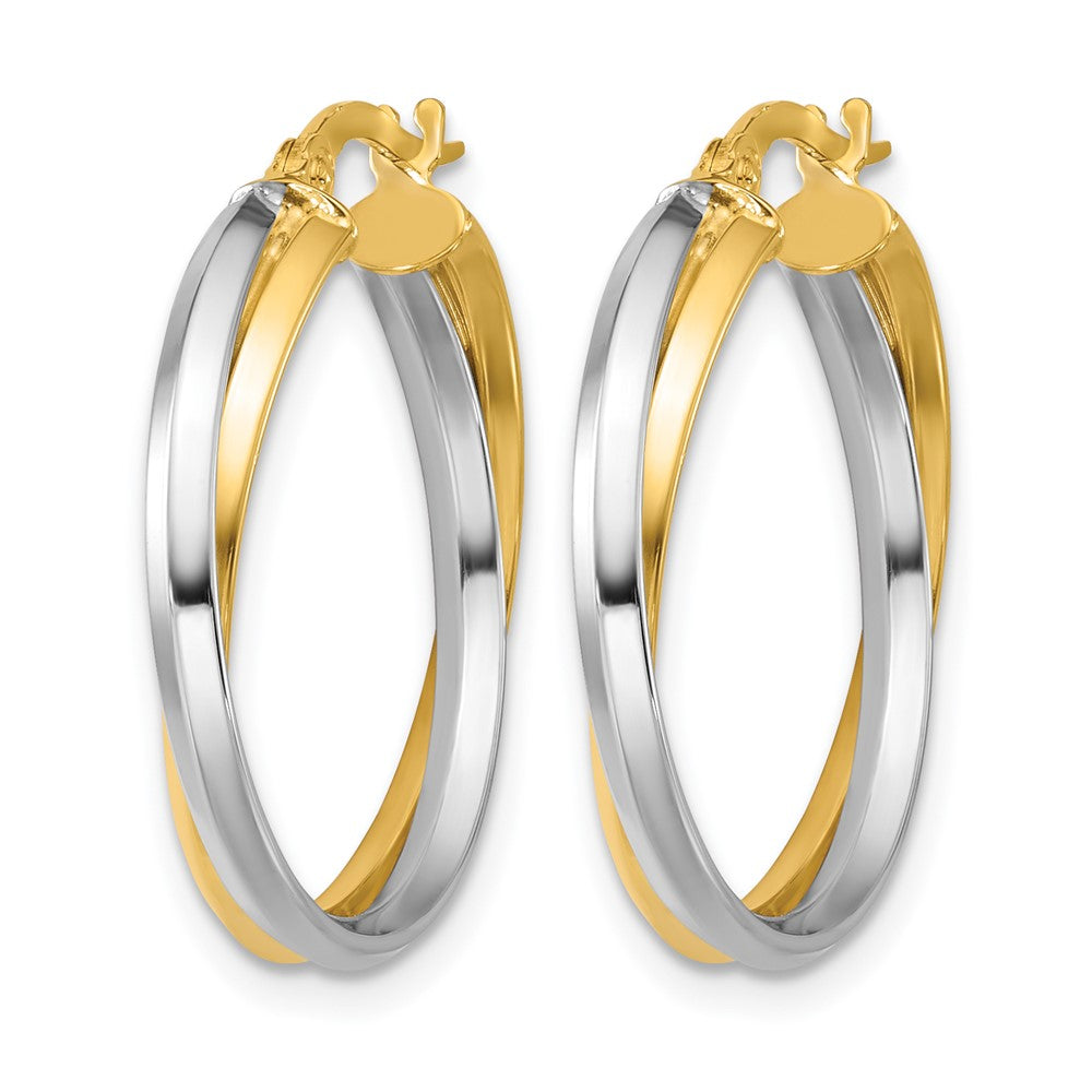 Polished Twist Round Hoop Earrings - 2g
