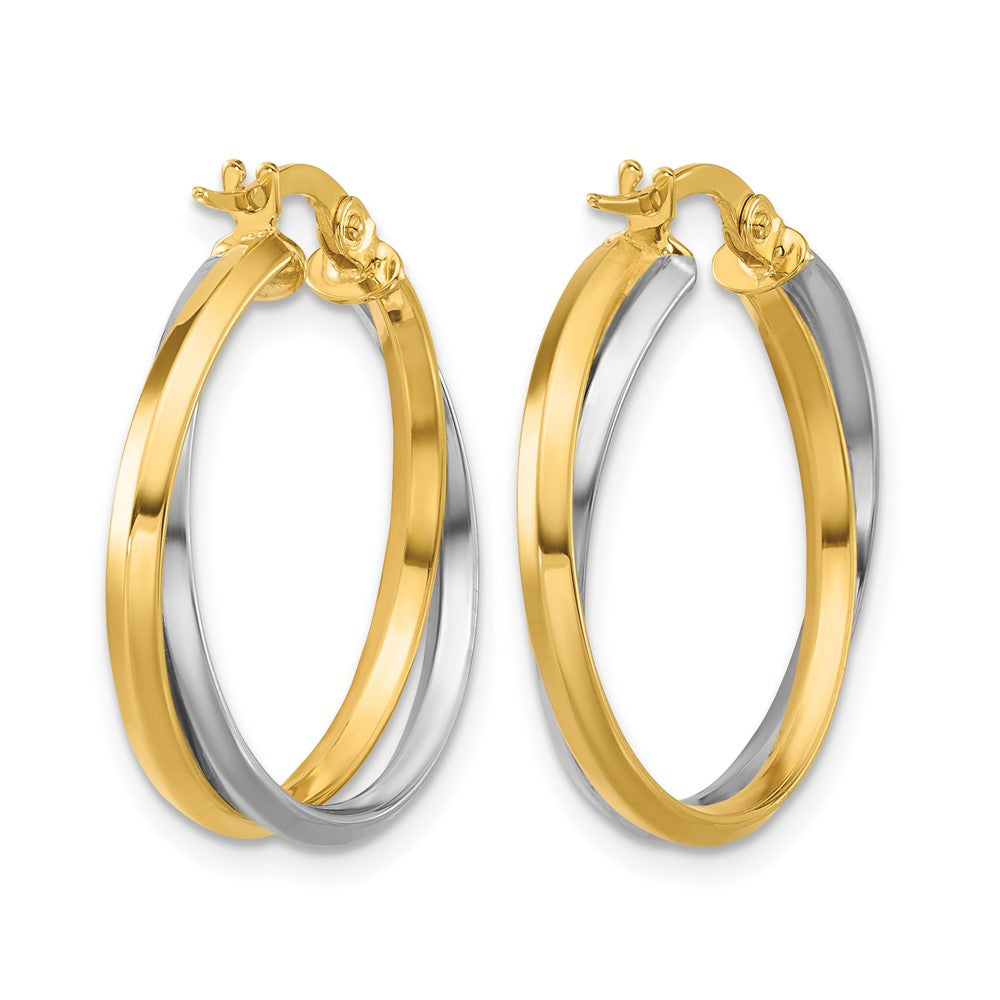 Polished Twist Round Hoop Earrings - 2g
