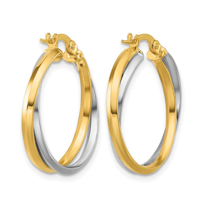 Polished Twist Round Hoop Earrings - 2g