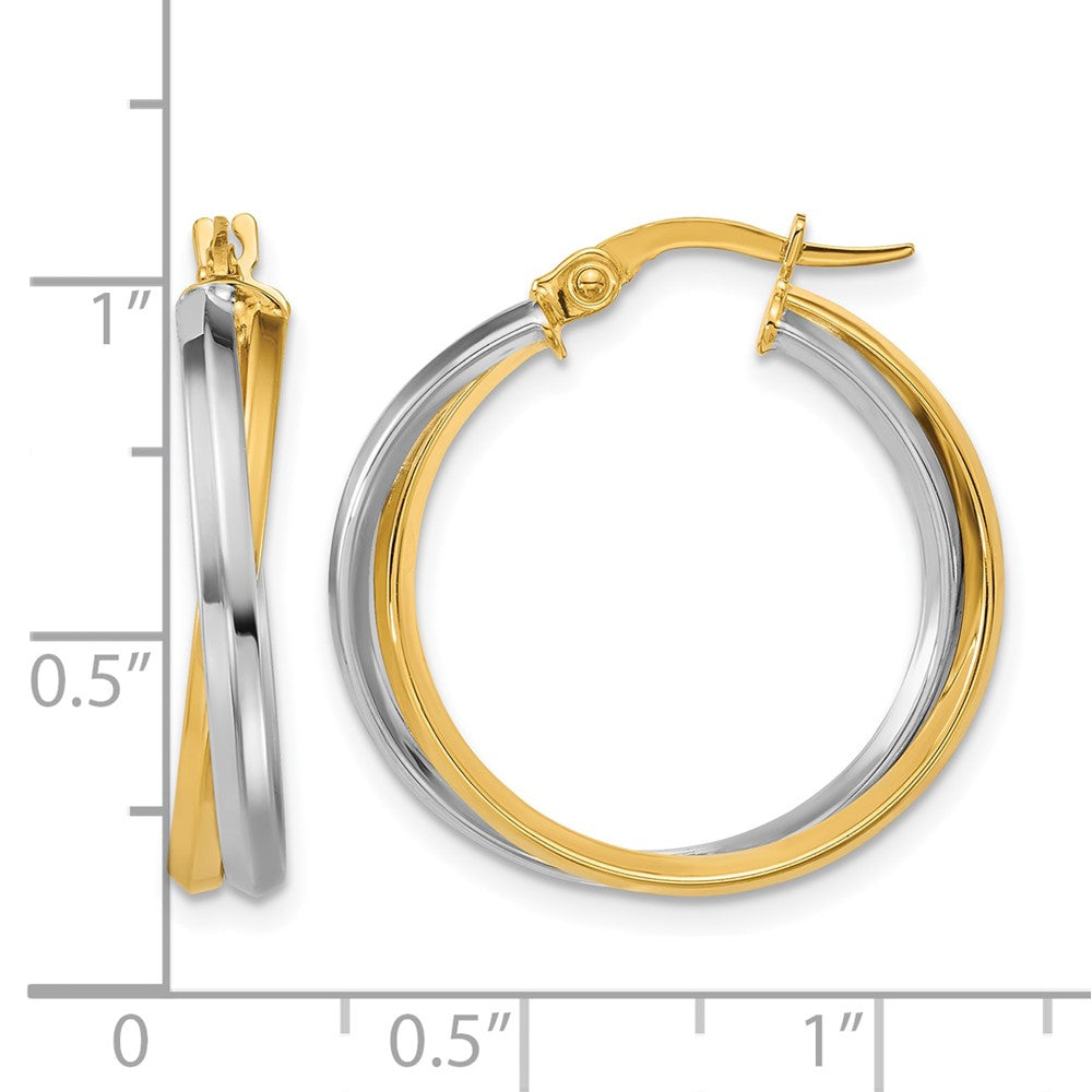 Polished Twist Round Hoop Earrings - 2g