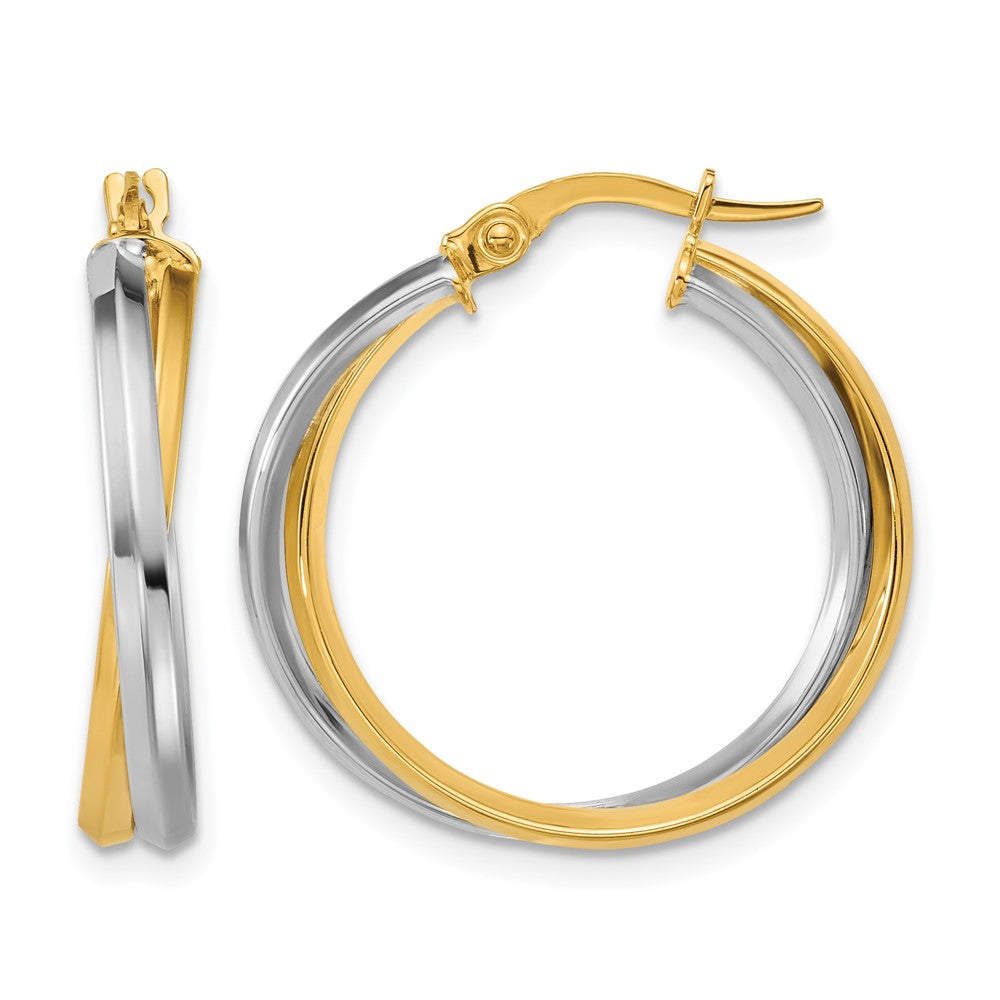 Polished Twist Round Hoop Earrings - 2g
