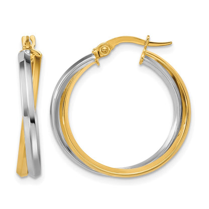 Polished Twist Round Hoop Earrings - 2g