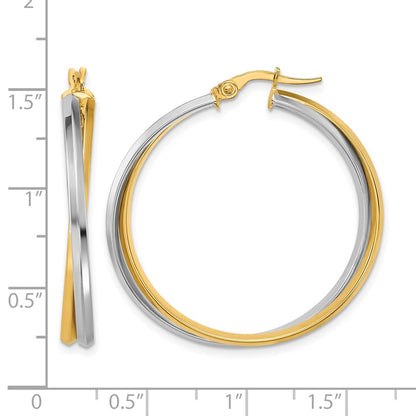 Polished Twist Round Hoop Earrings - 2.92g