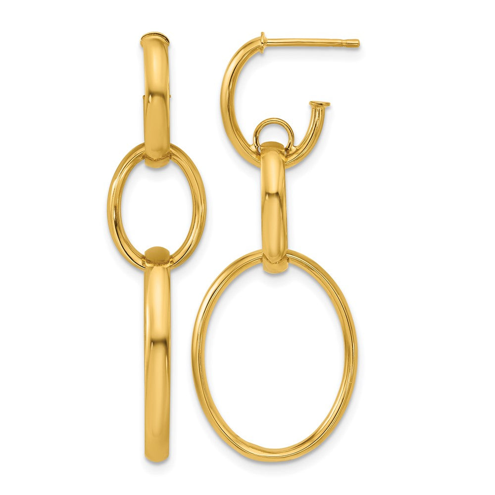 Polished Oval Link Post Earrings