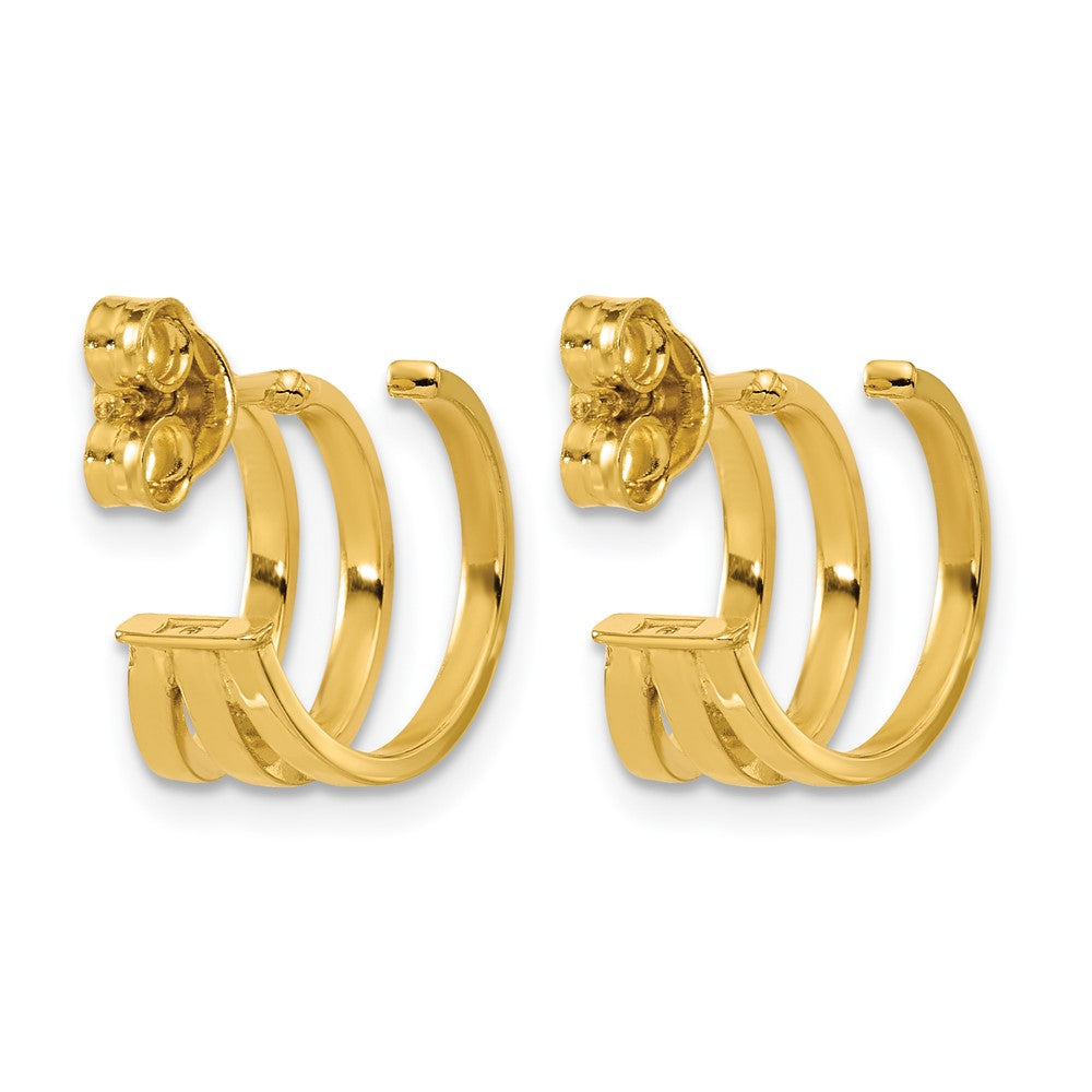 Polished 3-row Post J-hoop Earrings