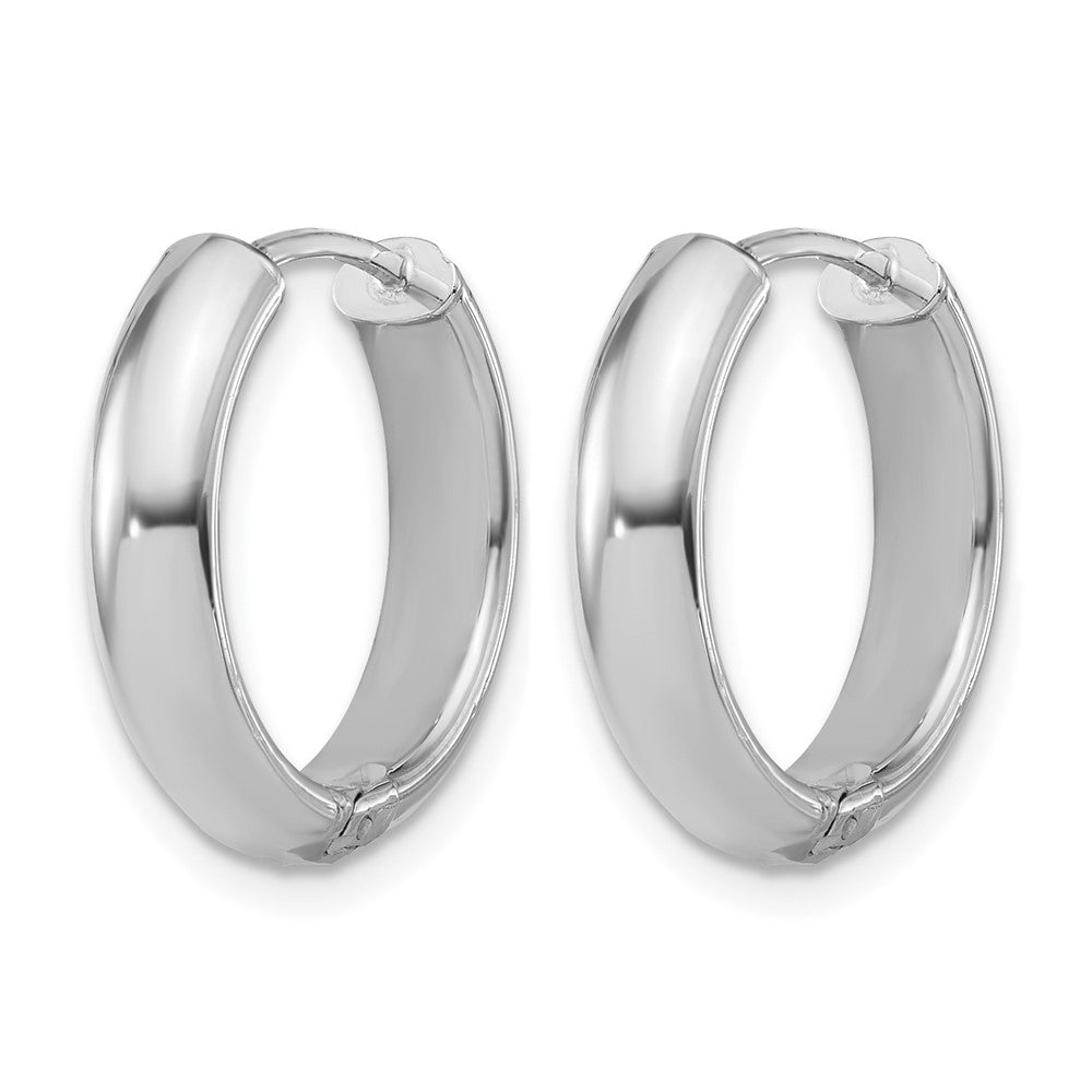 Polish/Dia-cut Hinged Hoop Earrings