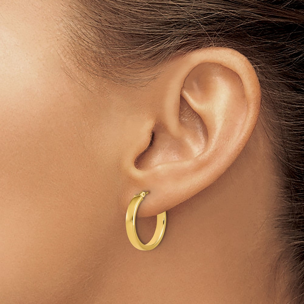 Square Tube Round Hoop Earrings - 1.18-1.19g