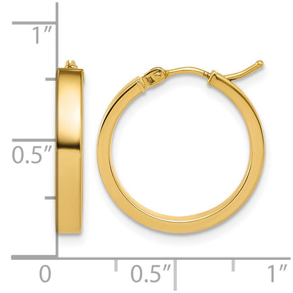 Square Tube Round Hoop Earrings - 1.18-1.19g
