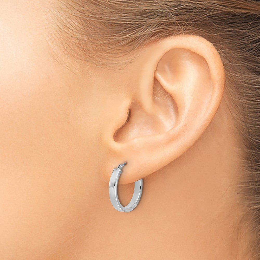 Square Tube Round Hoop Earrings - 1.18-1.19g