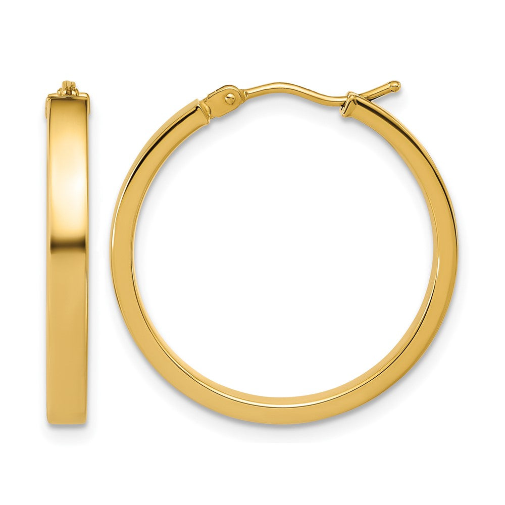 Square Tube Round Hoop Earrings - 1.5-1.61g