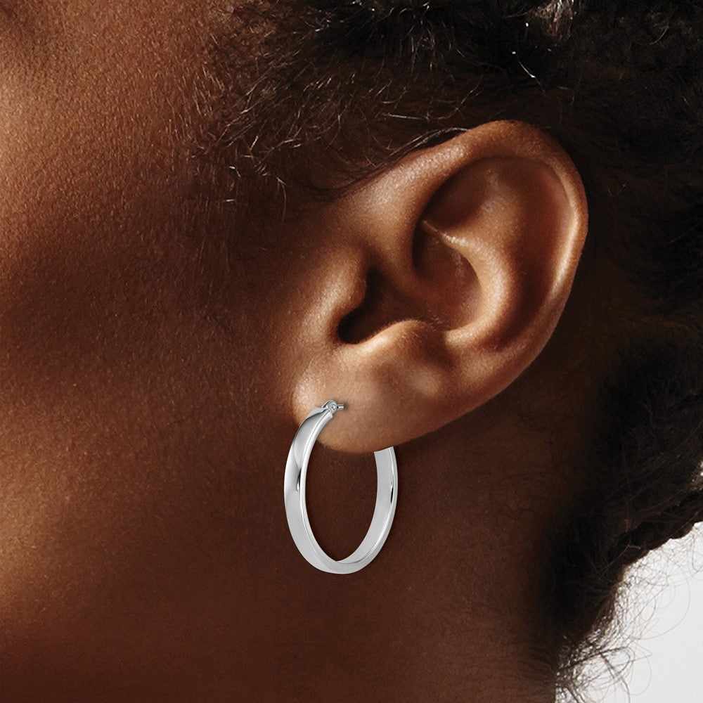 Square Tube Round Hoop Earrings - 1.5-1.61g