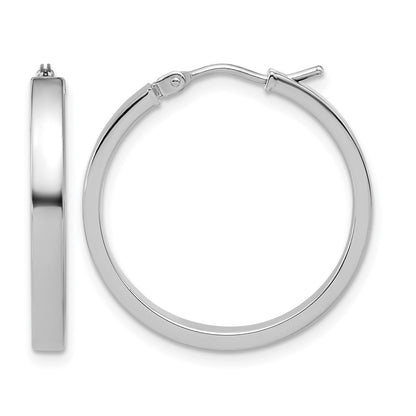 Square Tube Round Hoop Earrings - 1.5-1.61g
