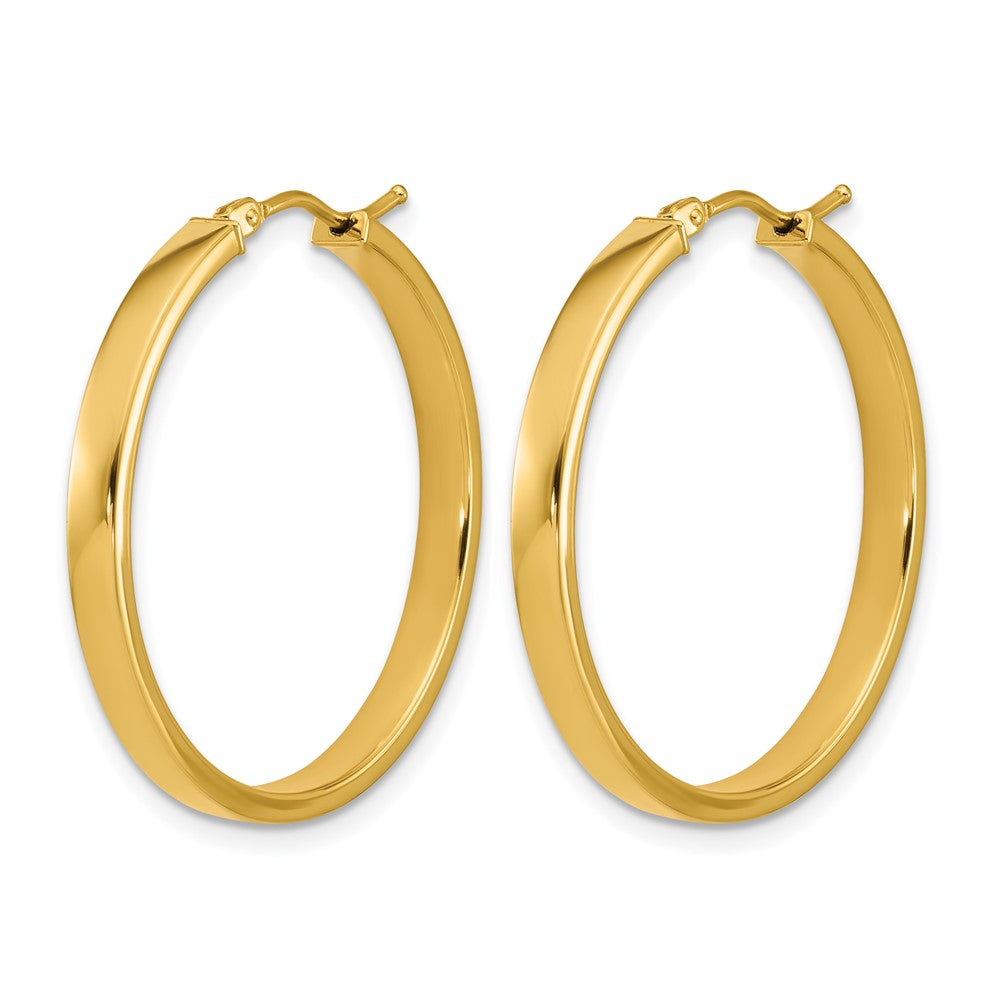 Polished Square Tube Round Hoop Earrings