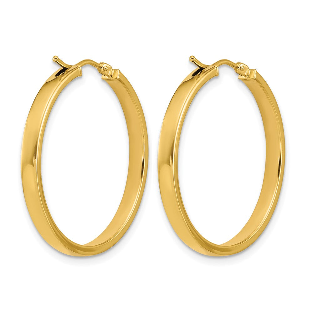 Polished Square Tube Round Hoop Earrings