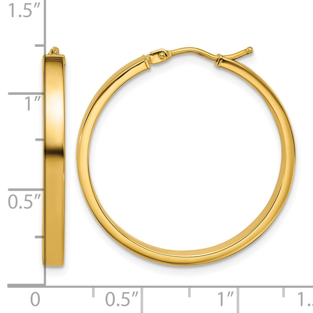 Polished Square Tube Round Hoop Earrings