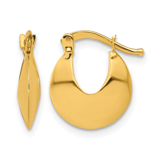 Polished Round Hoop Earrings - Yellow Gold