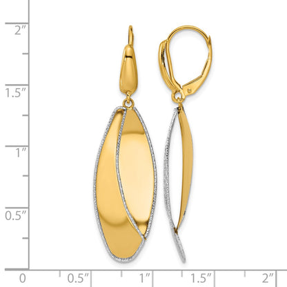 Polished / Dia-cut Dangle Leverback Earrings - 13.8mm