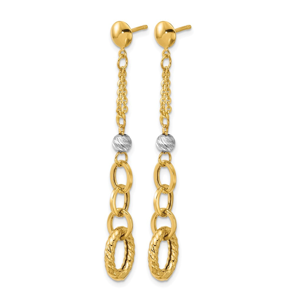 Polish/Dia-cut/Twisted Post Dangle Earrings