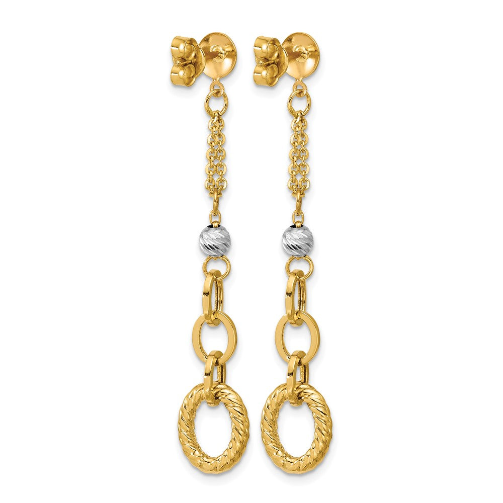 Polish/Dia-cut/Twisted Post Dangle Earrings