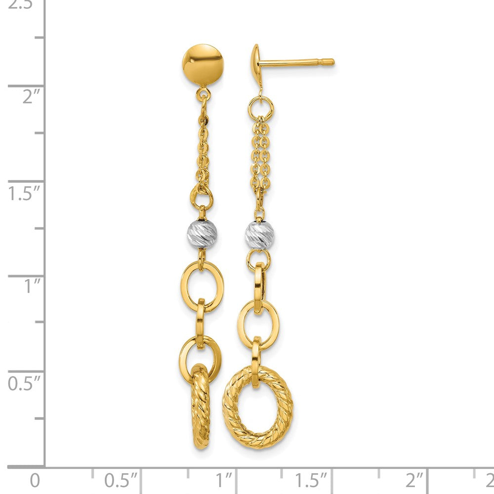 Polish/Dia-cut/Twisted Post Dangle Earrings