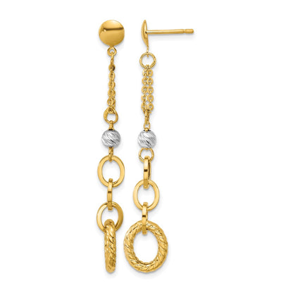 Polish/Dia-cut/Twisted Post Dangle Earrings