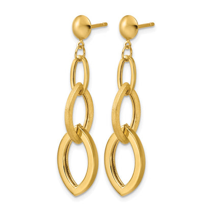Polished and Brushed Fancy Post Dangle Earrings