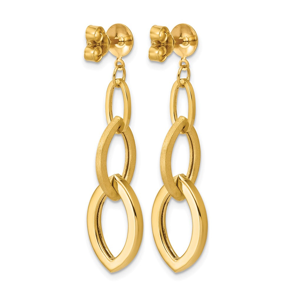Polished and Brushed Fancy Post Dangle Earrings