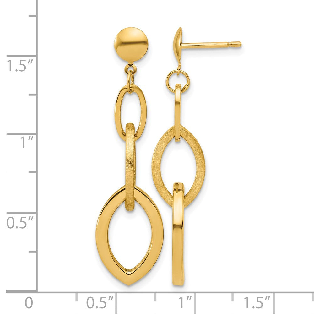 Polished and Brushed Fancy Post Dangle Earrings