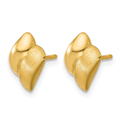 Polished and Brushed Fancy Post Earrings