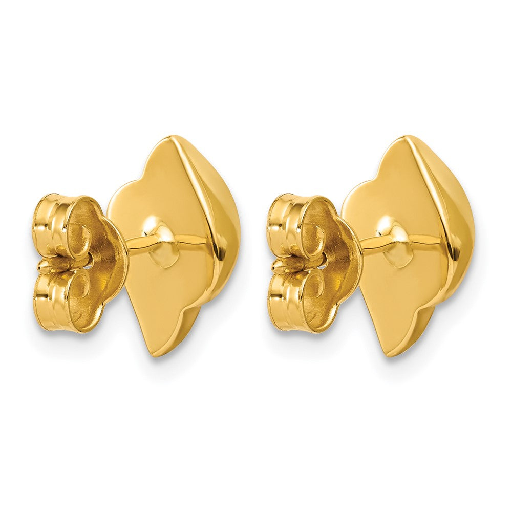 Polished and Brushed Fancy Post Earrings