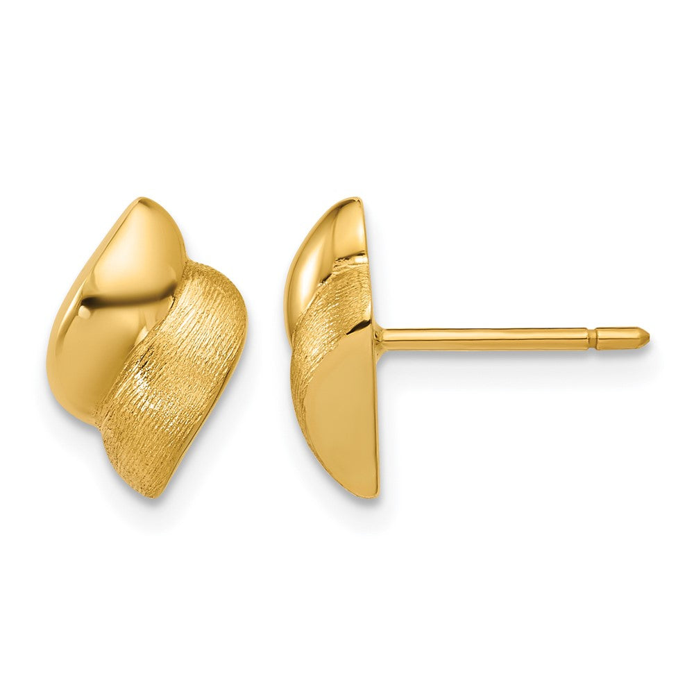 Polished and Brushed Fancy Post Earrings
