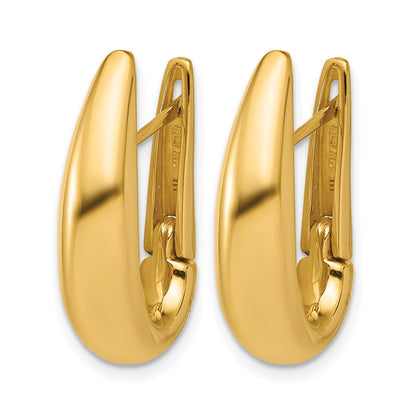 Polished Teardrop Hinged Hoop Earrings