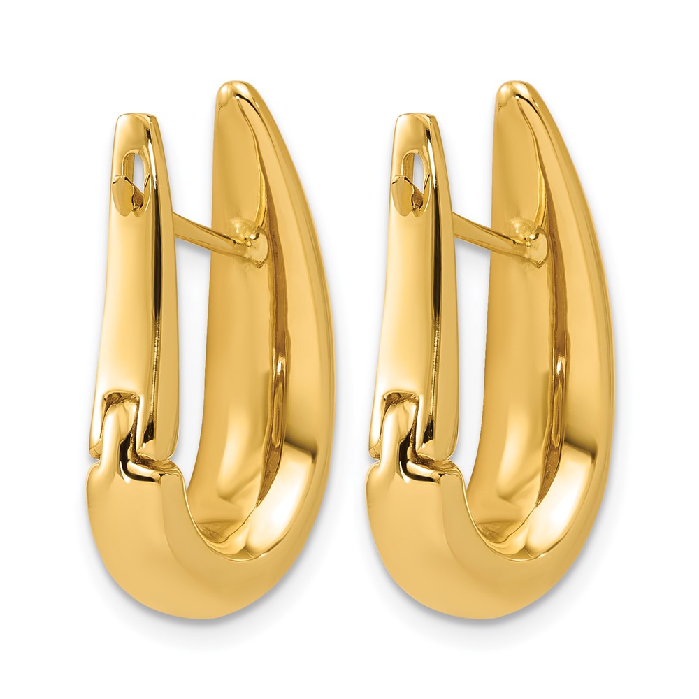 Polished Teardrop Hinged Hoop Earrings