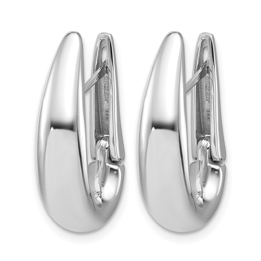 Polished Teardrop Hinged Hoop Earrings