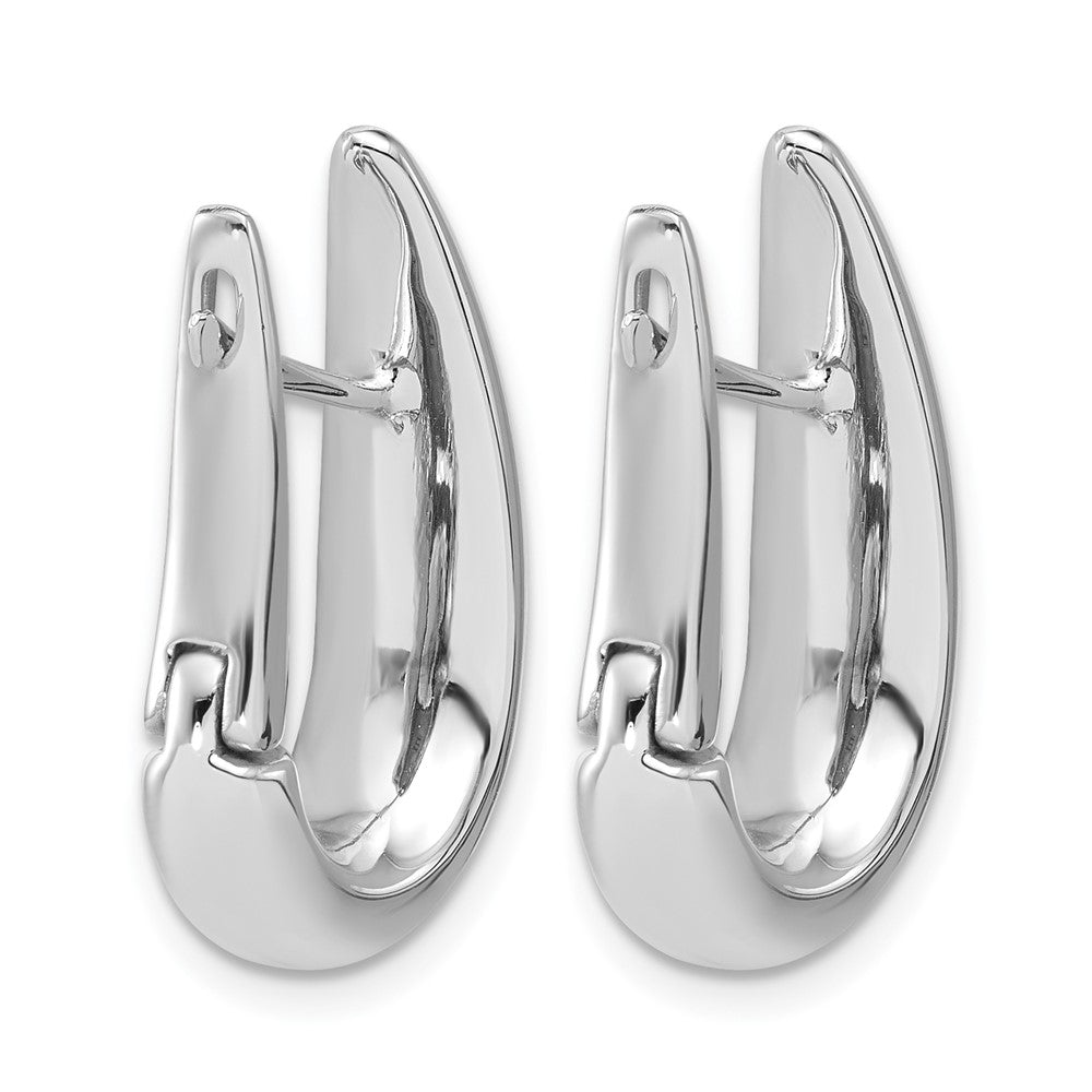 Polished Teardrop Hinged Hoop Earrings