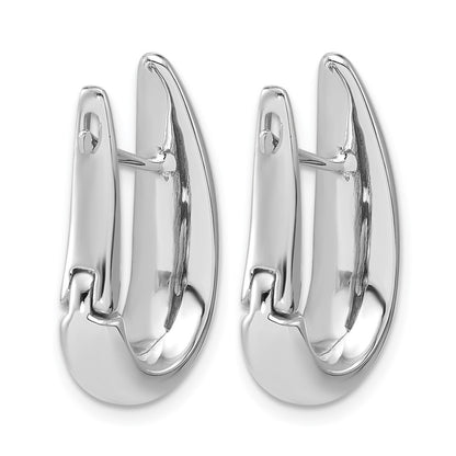 Polished Teardrop Hinged Hoop Earrings