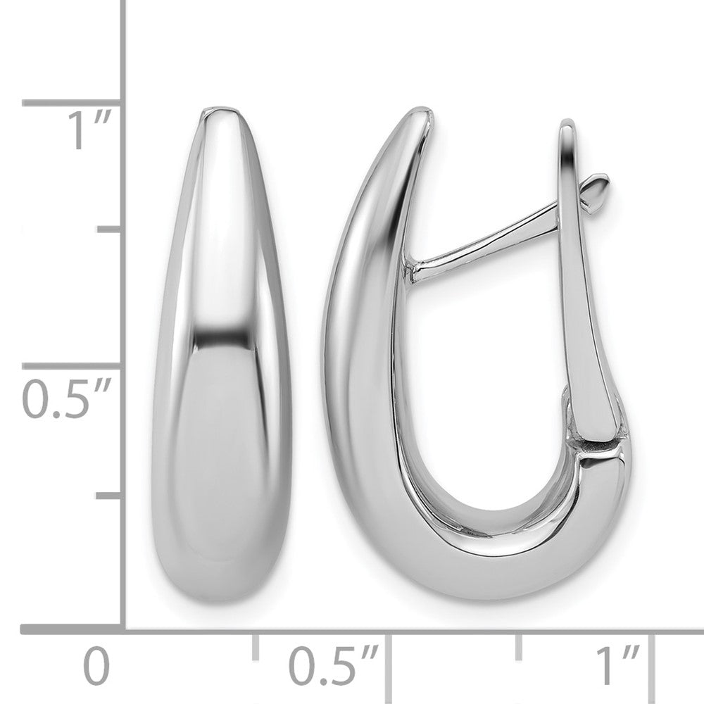 Polished Teardrop Hinged Hoop Earrings