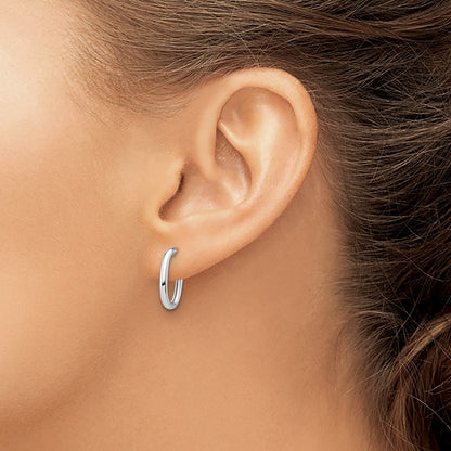 Polished 2.0mm Oval Post J-Hoop Earrings
