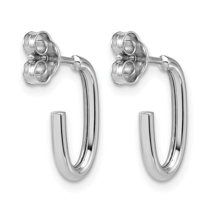 Polished 2.0mm Oval Post J-Hoop Earrings
