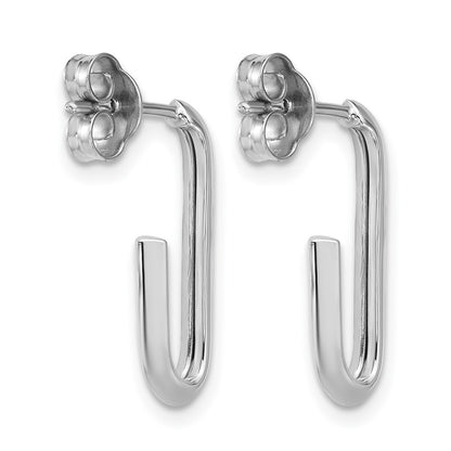 Polished Knife Edge Oval Post J-Hoop Earrings