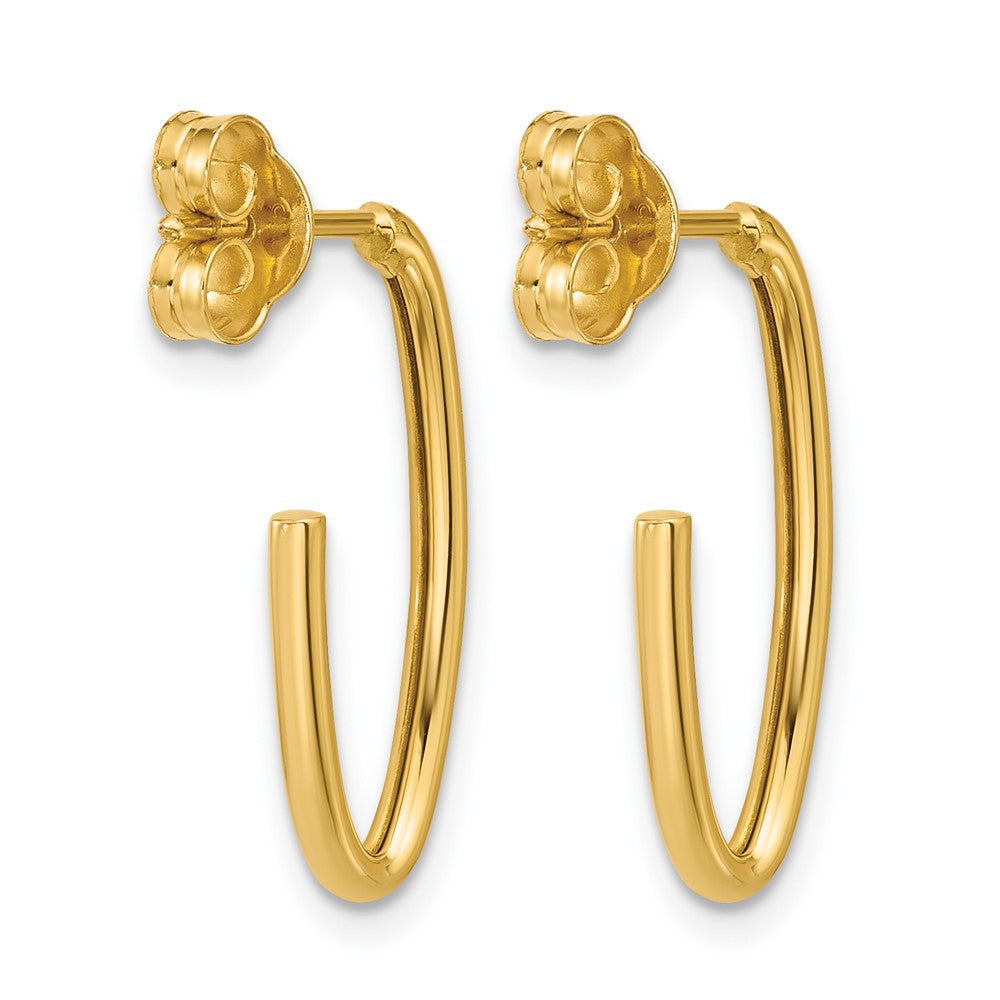 Polished 1.8mm Oval Post J-Hoop Earrings