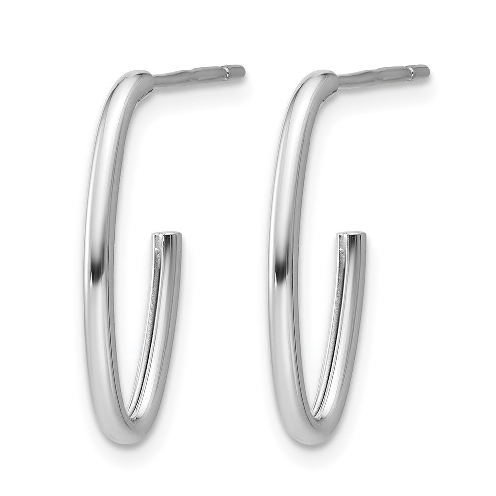Polished 1.8mm Oval Post J-Hoop Earrings