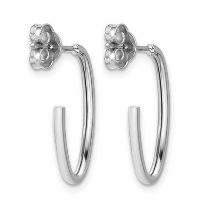 Polished 1.8mm Oval Post J-Hoop Earrings