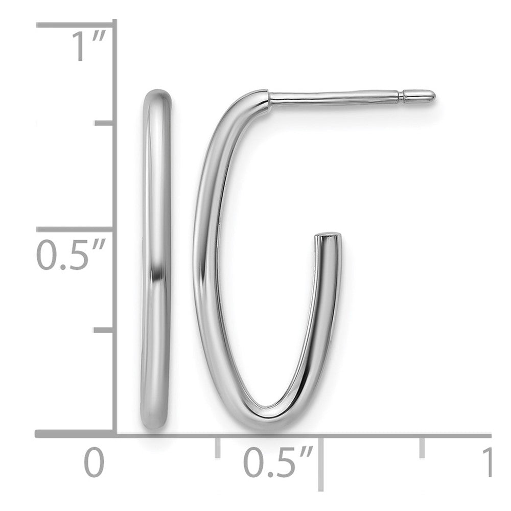 Polished 1.8mm Oval Post J-Hoop Earrings