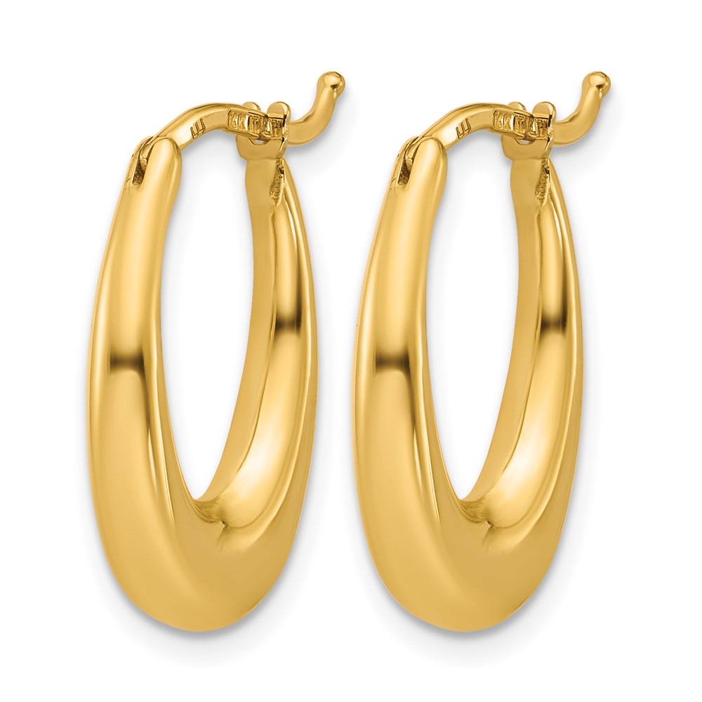 Polished Tapered Oval Hoop Earrings