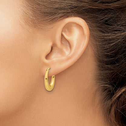 Polished Tapered Oval Hoop Earrings