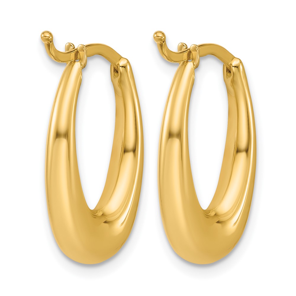 Polished Tapered Oval Hoop Earrings