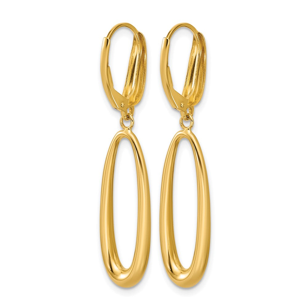 Polished Tapered Oval Leverback Dangle Earrings