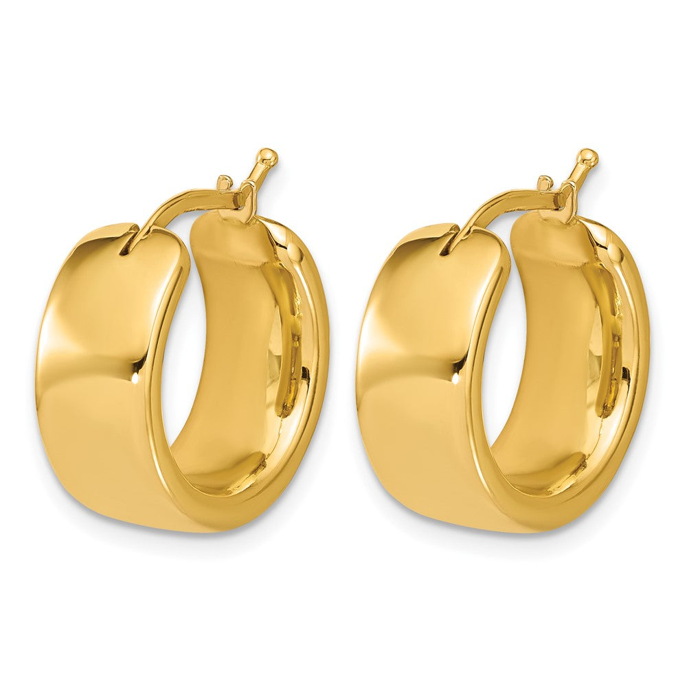 Polished 7.7mm Round Hoop Earrings