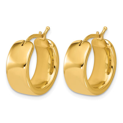 Polished 7.7mm Round Hoop Earrings